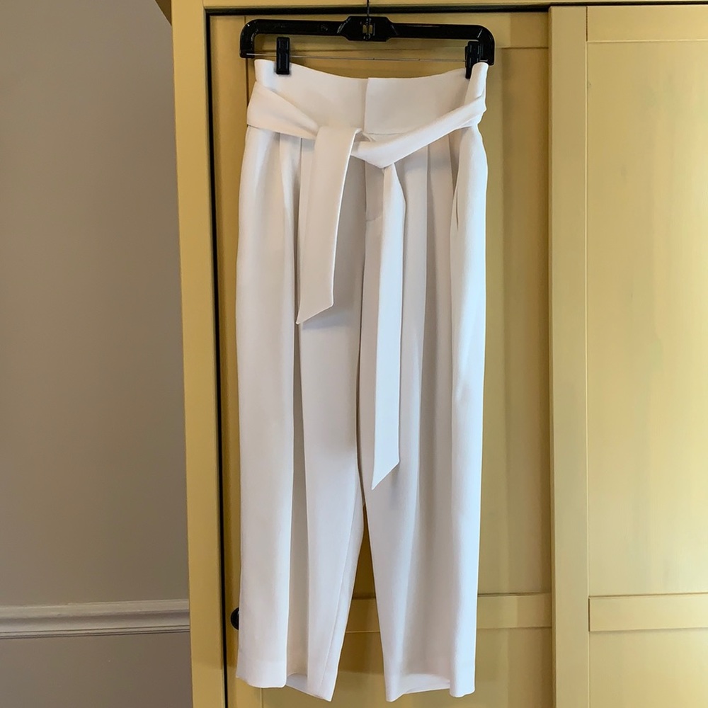 Club Monaco off white wide leg high waist pants
